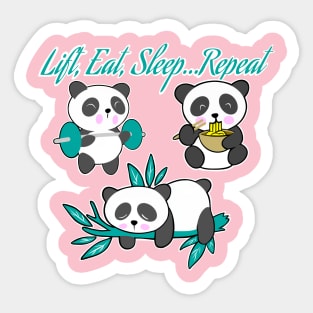 fitness, panda, girls who lift, fitness girl Sticker